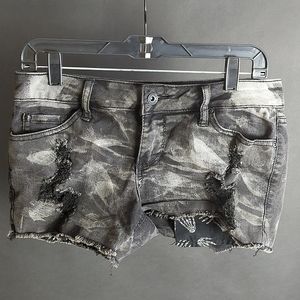Punk Tattered Ripped Cut off Jean Shorts